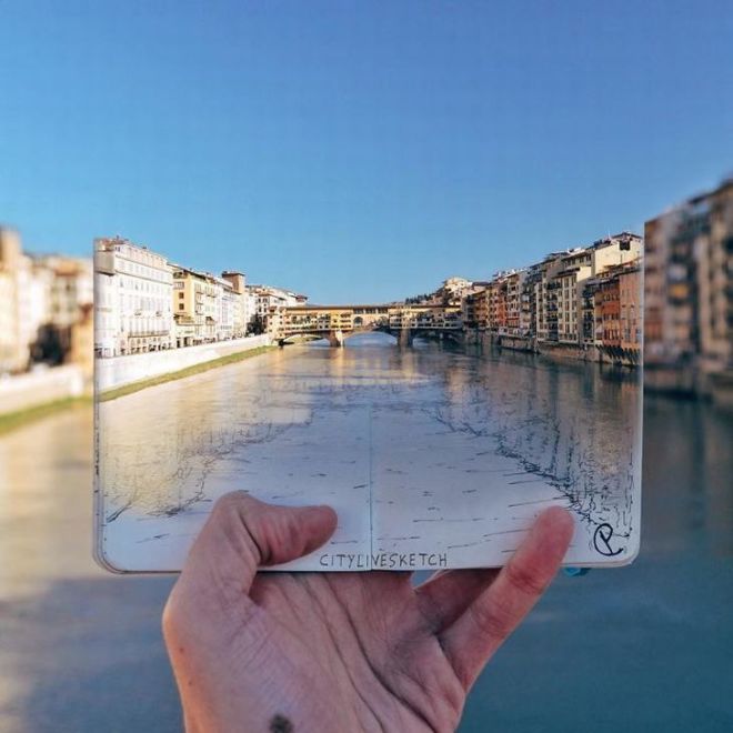 Fantastic Sketches Merged With Real Life Places