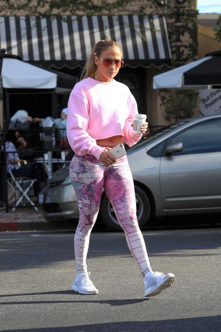 Jennifer Lopez Candids In Tights Out In West Hollywood