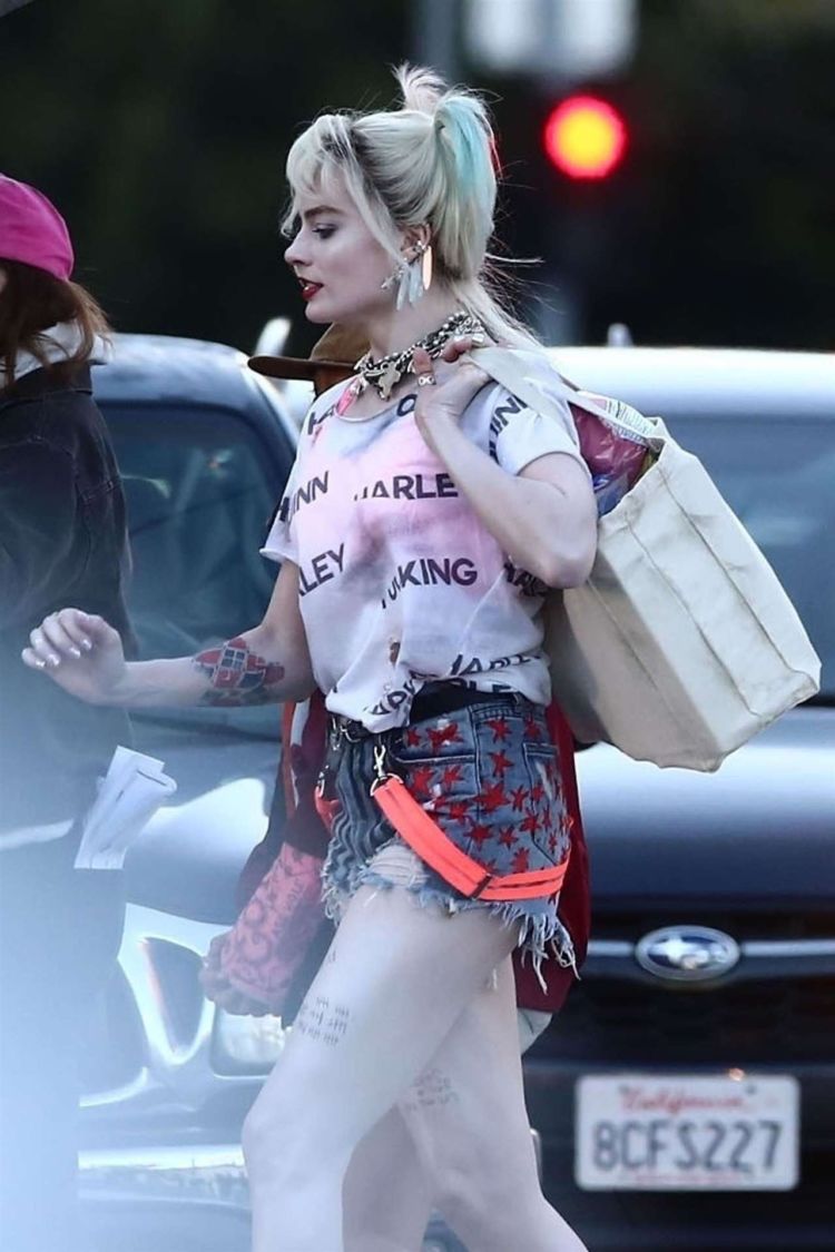 Margot Robbie And Mary Elizabeth Winstead Shooting On The Sets Of 'Birds of Prey'