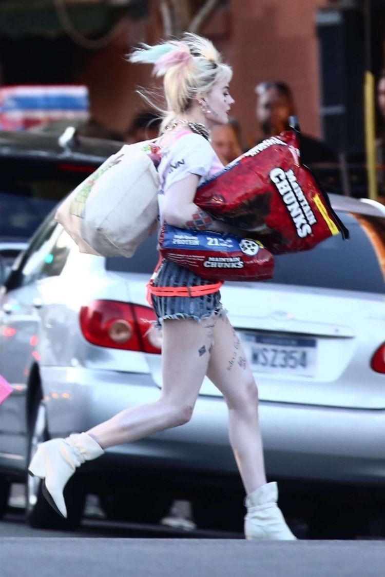 Margot Robbie And Mary Elizabeth Winstead Shooting On The Sets Of 'Birds of Prey'