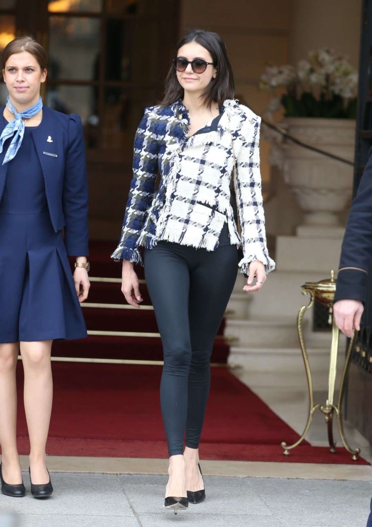 Pretty Nina Dobrev Leaving Ritz Hotel In Paris