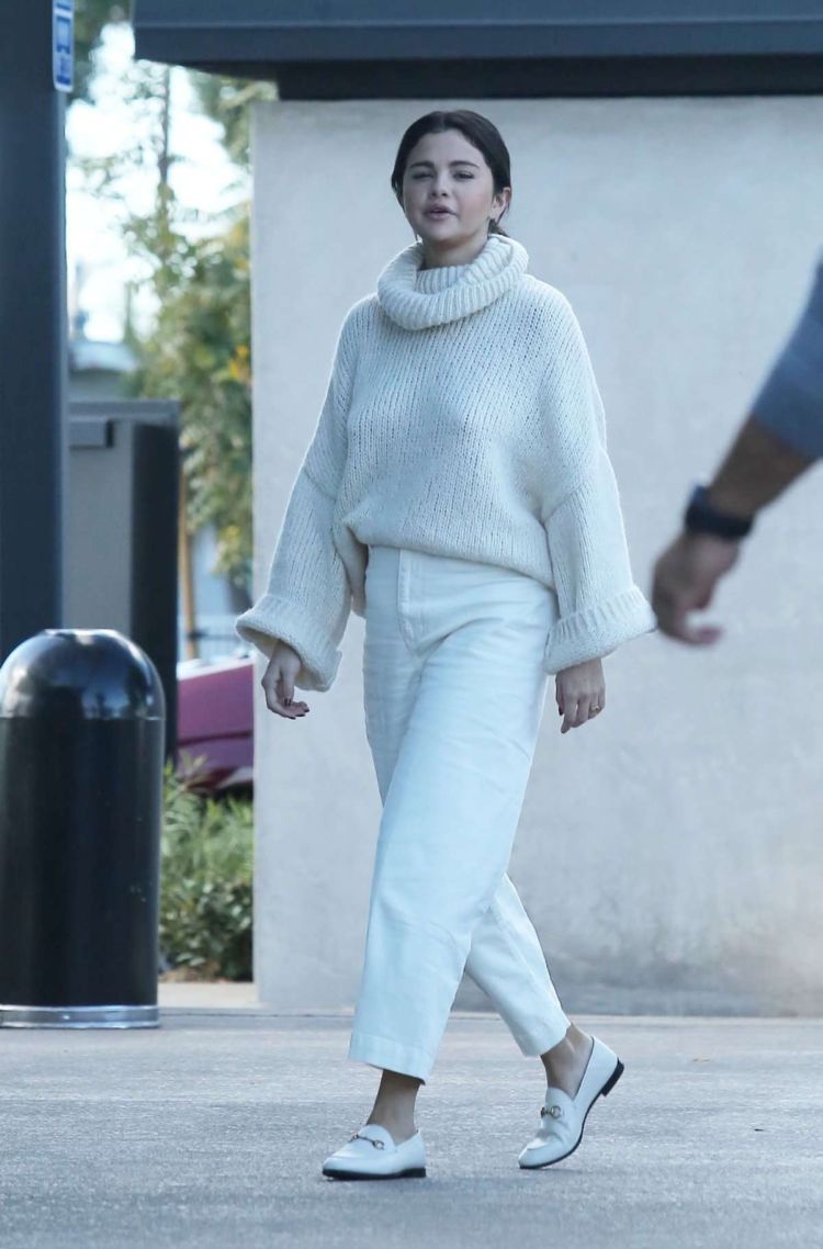 Selena Gomez Candids In A White Outfit In Los Angeles