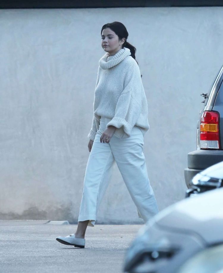 Selena Gomez Candids In A White Outfit In Los Angeles
