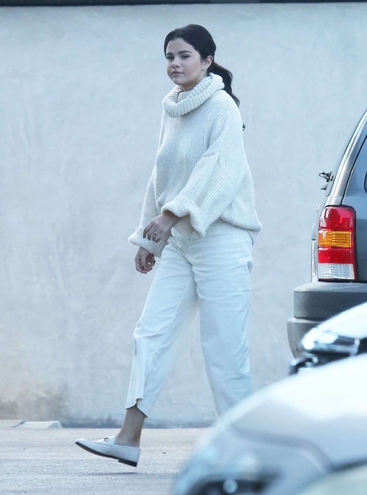 Selena Gomez Candids In A White Outfit In Los Angeles