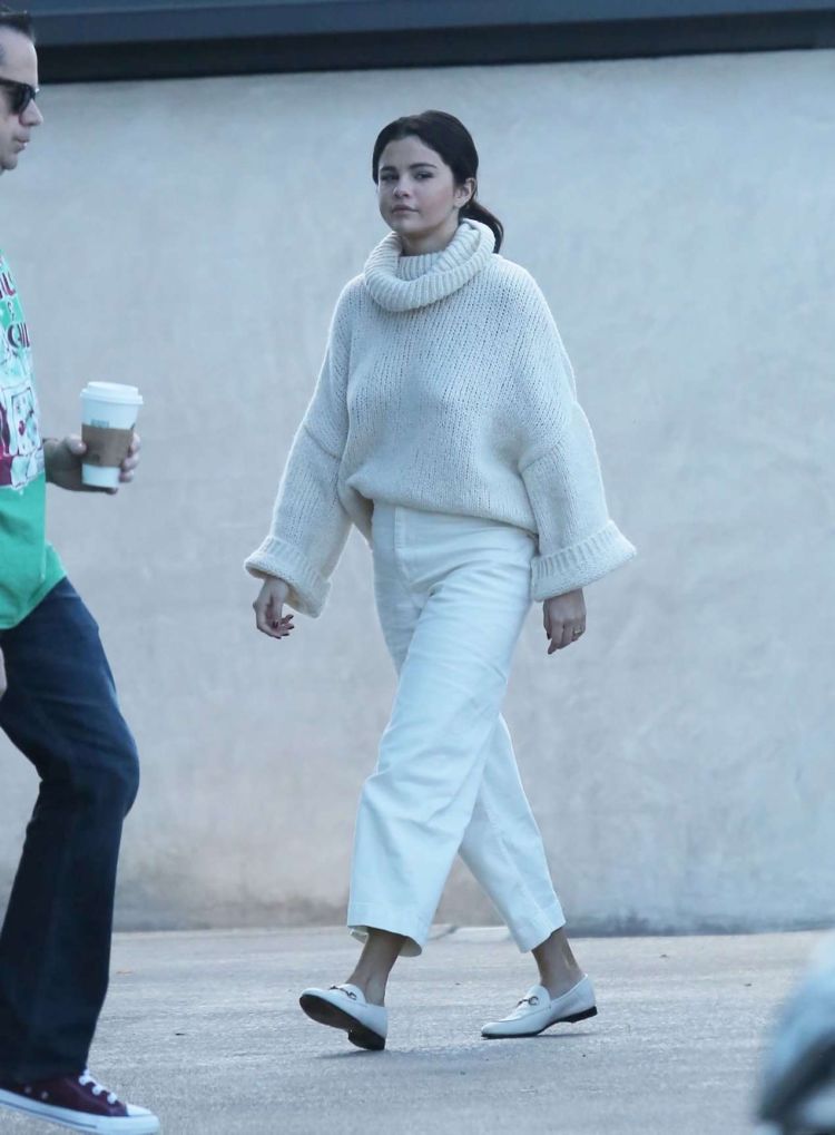 Selena Gomez Candids In A White Outfit In Los Angeles