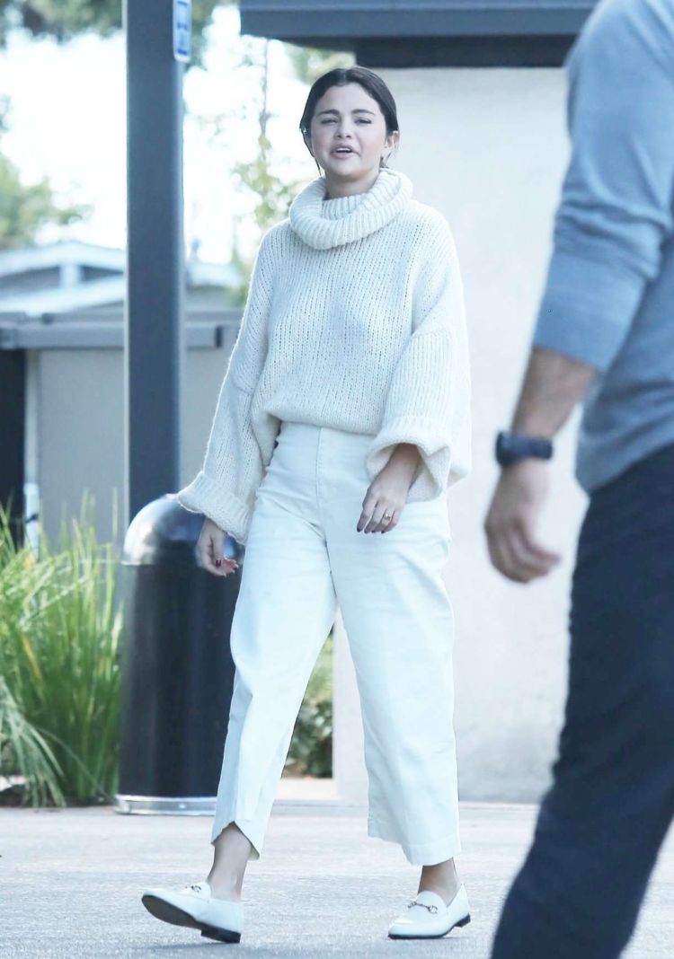 Selena Gomez Candids In A White Outfit In Los Angeles