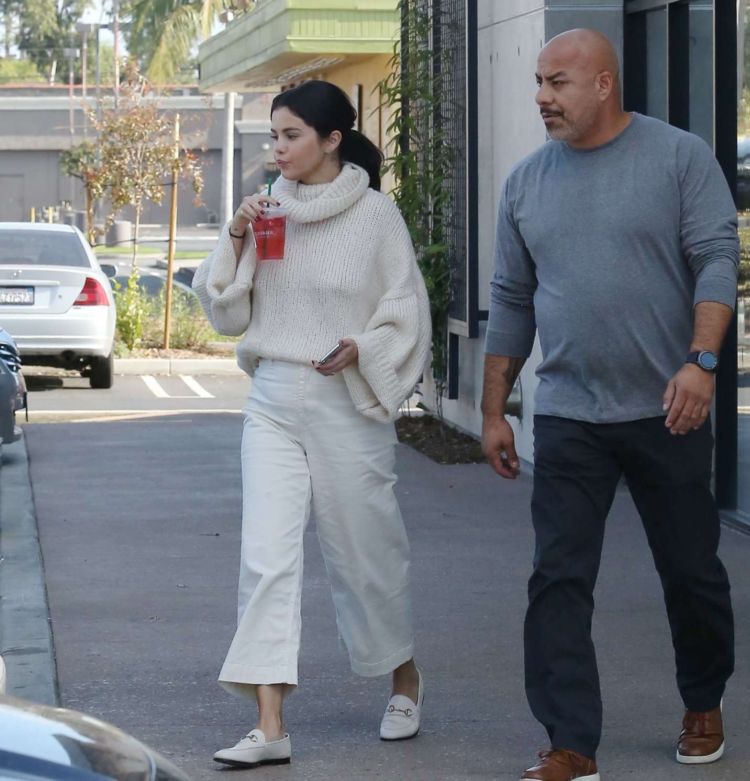 Selena Gomez Candids In A White Outfit In Los Angeles