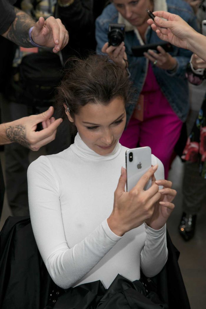 Bella Hadid Gets Ready For Prabal Gurung Fashion Show