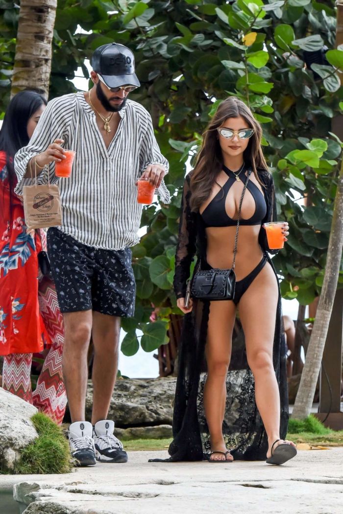 Demi Rose On A Lunch Date In Black Bikini At Tulum