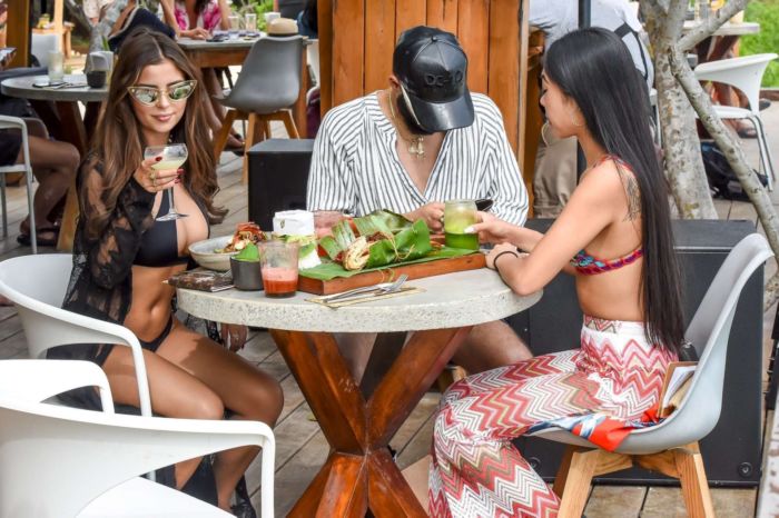 Demi Rose On A Lunch Date In Black Bikini At Tulum