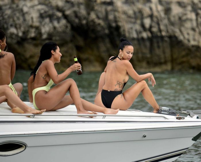Draya Michele Enjoying The Day In Swimsuit On A Yacht