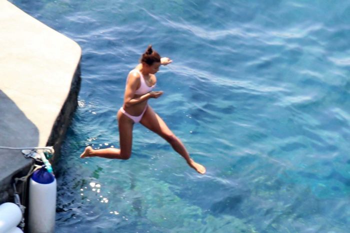 Irina Shayk At A Pool In Positano, Italy