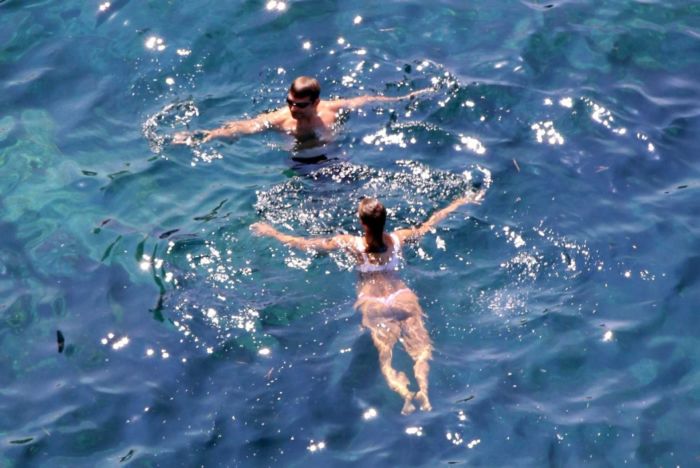 Irina Shayk At A Pool In Positano, Italy