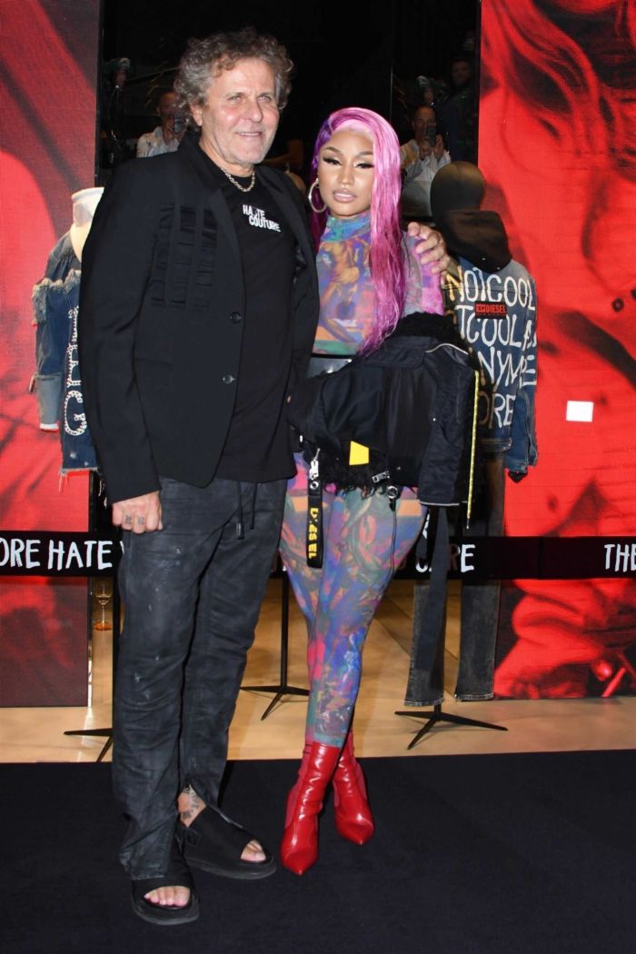 Nicki Minaj Posing In A Bad Guy Jacket In Milan, Italy