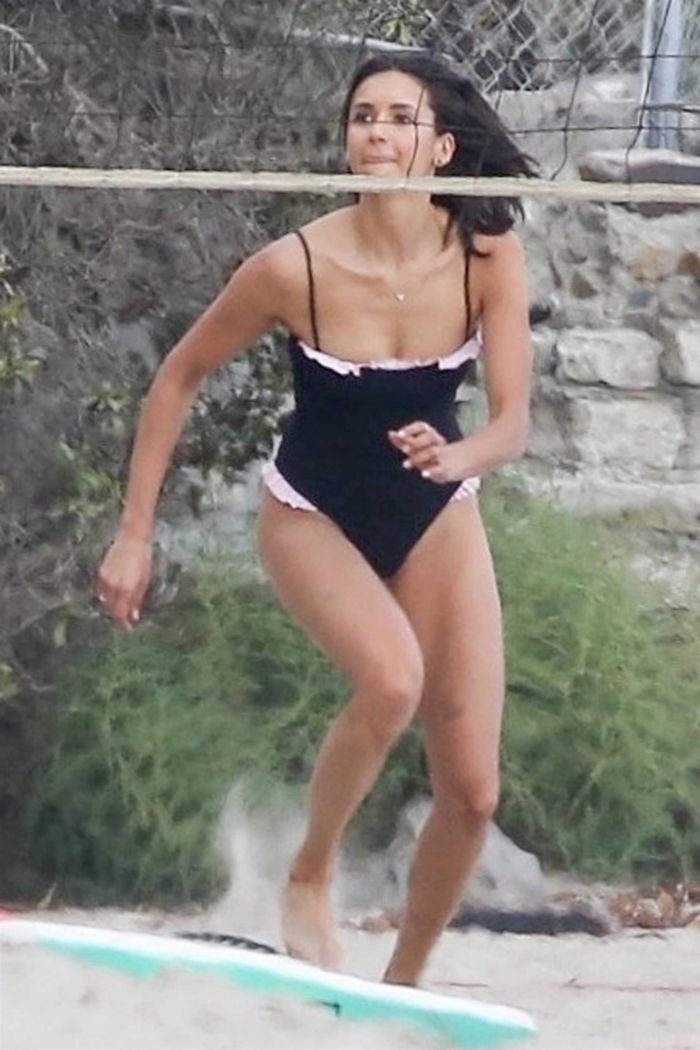 Nina Dobrev Playing Beach Volleyball In Malibu
