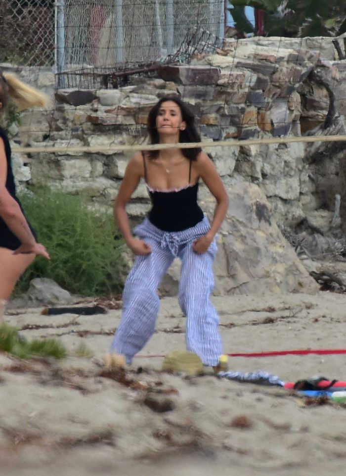 Nina Dobrev Playing Beach Volleyball In Malibu