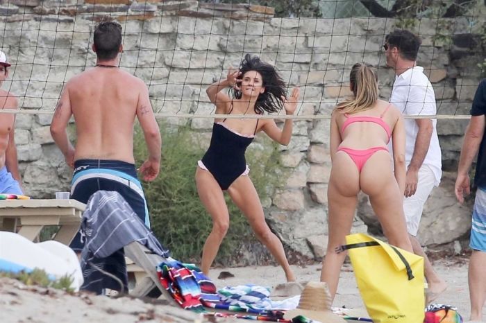 Nina Dobrev Playing Beach Volleyball In Malibu