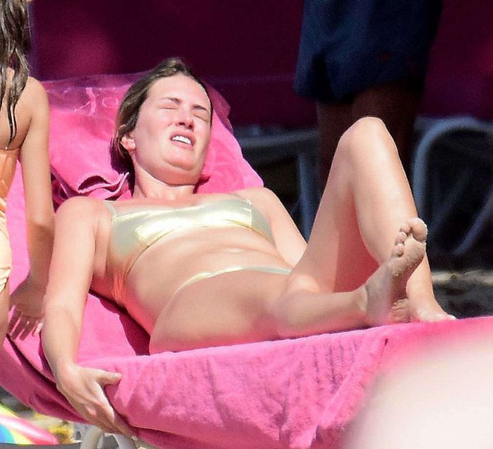 Rhea Durham Candids At A Beach In Barbados