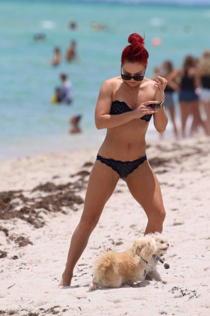 Sharna Burgess Candids In Bikini At Miami Beach