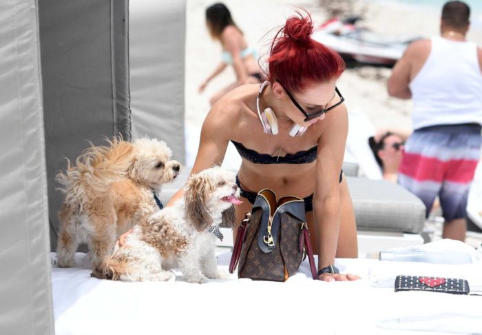 Sharna Burgess Candids In Bikini At Miami Beach