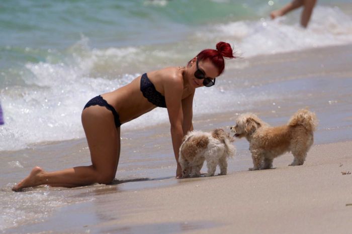 Sharna Burgess Candids In Bikini At Miami Beach