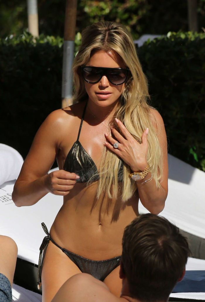 Sylvie Meis In Bikini With Boyfriend Bart Willemsen At A Pool In Miami