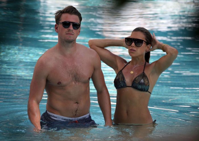Sylvie Meis In Bikini With Boyfriend Bart Willemsen At A Pool In Miami