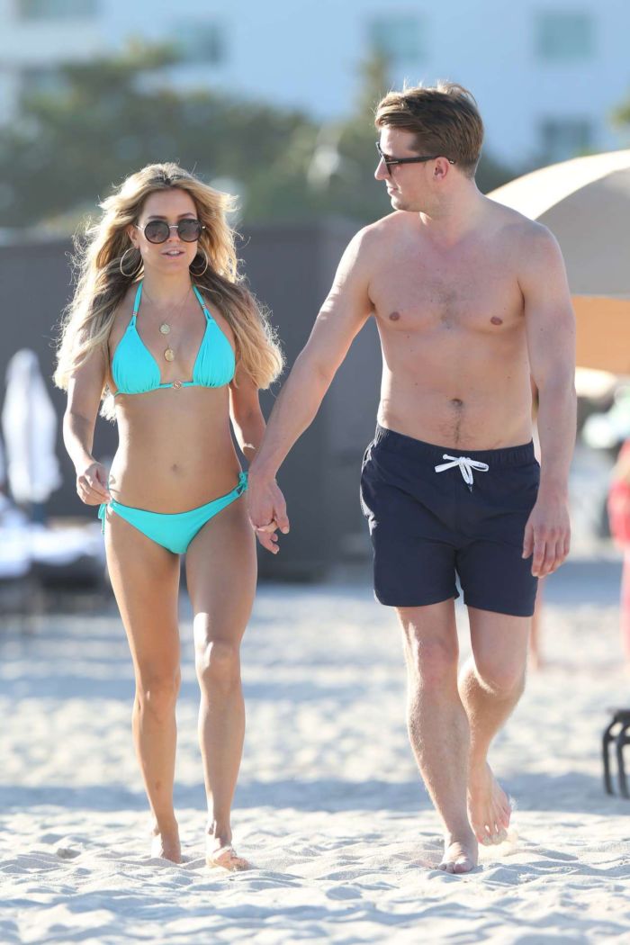 Dutch Model Sylvie Meis Candids At The Beach In Miami