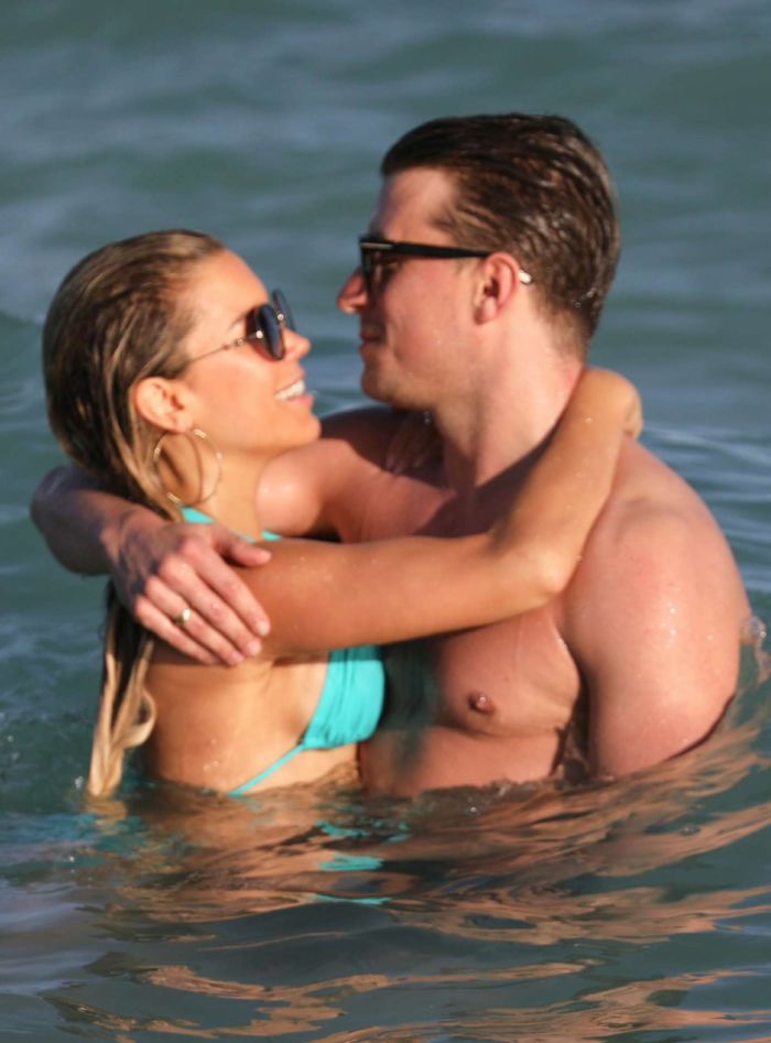 Dutch Model Sylvie Meis Candids At The Beach In Miami