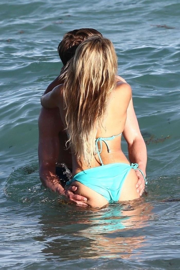 Dutch Model Sylvie Meis Candids At The Beach In Miami
