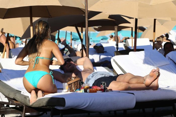 Dutch Model Sylvie Meis Candids At The Beach In Miami